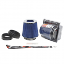 FILTRO ESPORTIVO CONICO DUPLO FLUXO K&N UNIVERSAL RG-1001BL AZUL COM 3 MEDIDAS DE FLANGE 76/89/103 ( mm ) ou 3 / 3,5 / 4,06 ( Polegadas ) Cd.:03551.