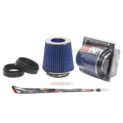 FILTRO ESPORTIVO CONICO DUPLO FLUXO K&N UNIVERSAL RG-1001BL AZUL COM 3 MEDIDAS DE FLANGE 76/89/103 ( mm ) ou 3 / 3,5 / 4,06 ( Polegadas ) Cd.:03551.